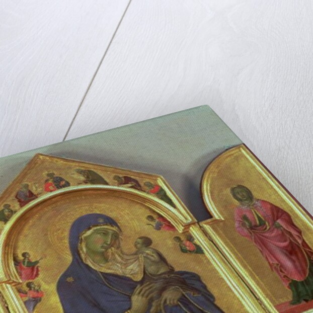Madonna and Child with Saints Dominic, Aurea and Patriarchs and Prophets c.1312-15 by Duccio di Buoninsegna
