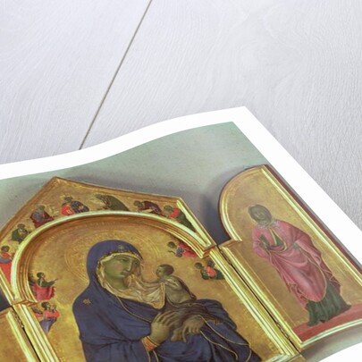 Madonna and Child with Saints Dominic, Aurea and Patriarchs and Prophets c.1312-15 by Duccio di Buoninsegna