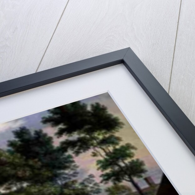 Figures outside a Cottage in a Country Landscape by Isaak van Oosten