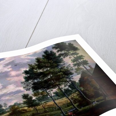 Figures outside a Cottage in a Country Landscape by Isaak van Oosten