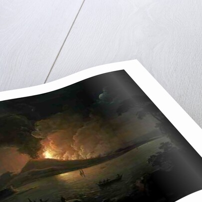 A View of Mount Vesuvius Erupting by Abraham Pether