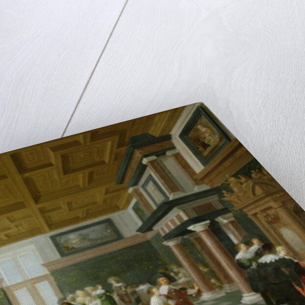 Elegant Figures dancing in an Interior by Dirck van Delen