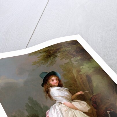 A Young Woman inscribing a Tree by Louis Leopold Boilly