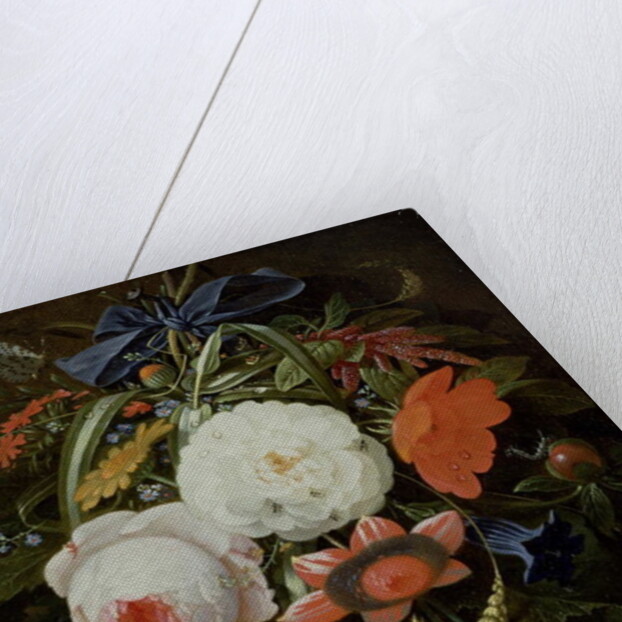 Still Life of Hanging Flowers by Abraham Mignon