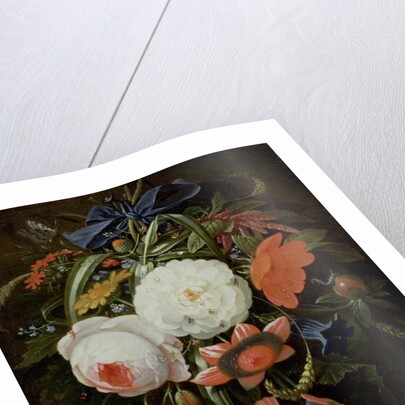 Still Life of Hanging Flowers by Abraham Mignon