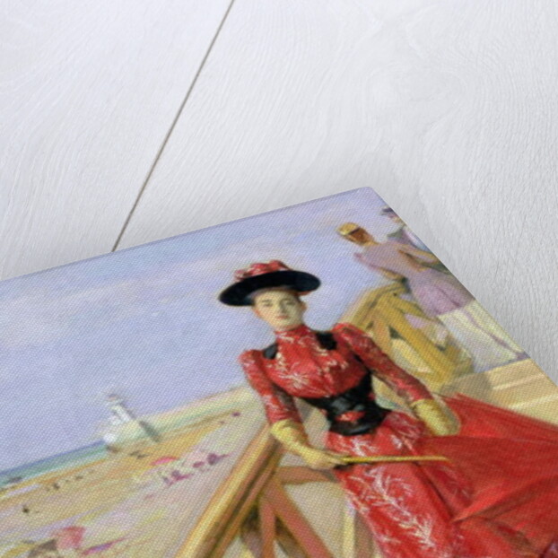 Woman Walking Down Steps on to a Beach by Albert Lynch