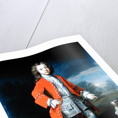 Portrait of a Boy Wearing a Red Jacket with his Spaniel by Charles D'Agar