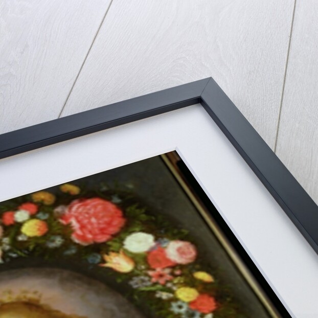 Madonna and Child in a Garland of Flowers by Vincent Sellaer