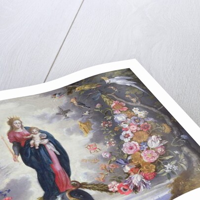 The Virgin and Child surrounded by a garland by Jan & Balen Hendrik van Brueghel