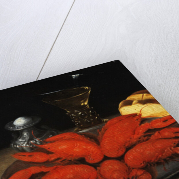 Crayfish on a pewter plate by Gotthardt von Wedig