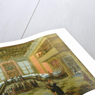 Elegant Figures Congregating in a Banqueting Hall by Louis de Caullery