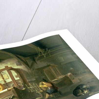 A Weaver's Workshop by Johannes Dircksz van Oudenrogge