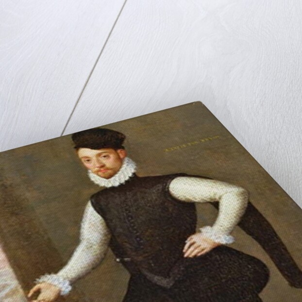 Full Length Portrait of a Gentleman in a Black Doublet by Francois Clouet