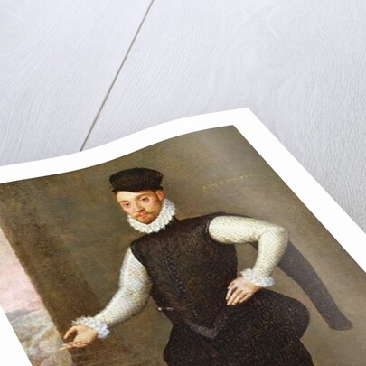 Full Length Portrait of a Gentleman in a Black Doublet by Francois Clouet