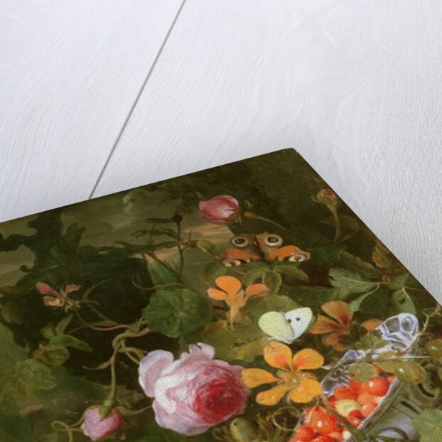 A Still Life of Strawberries in a Bowl and Flowers, 1696 by Jan Mortel