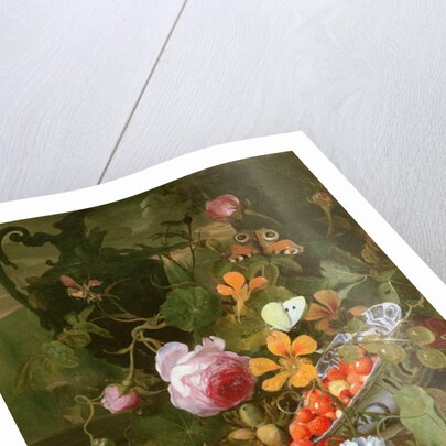 A Still Life of Strawberries in a Bowl and Flowers, 1696 by Jan Mortel