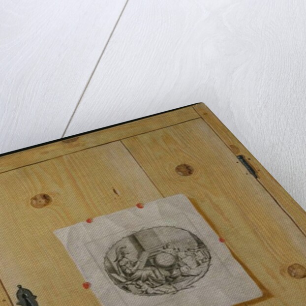 A Trompe l'Oeil of a Cabinet Door with an Engraving by German School