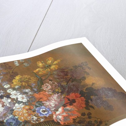 A Still Life of Flowers in a Basket on a Ledge by Pieter Casteels