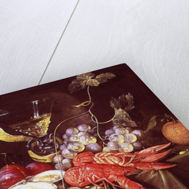 Still life with lobster, oysters and fruit by Alexander Coosemans