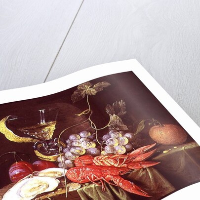 Still life with lobster, oysters and fruit by Alexander Coosemans