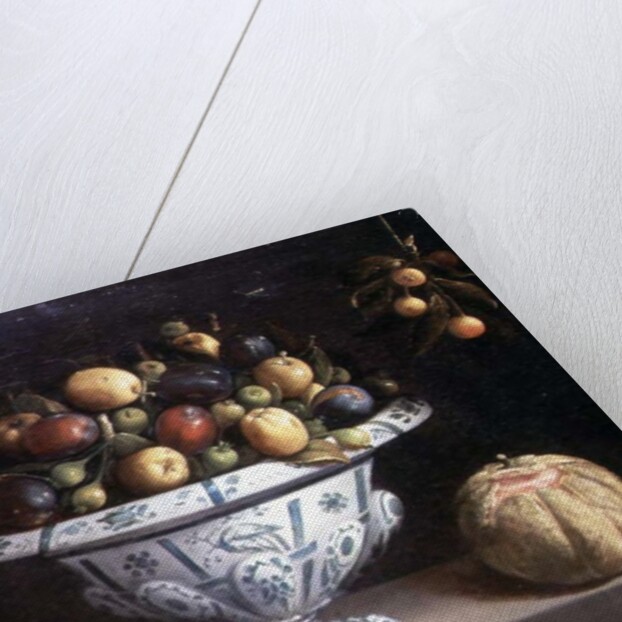 Still life of fruit in a blue and white bowl, c.1630 by Spanish School