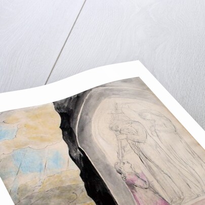 The Angel with the Sword marking Dante with the Sevenfold' by William Blake