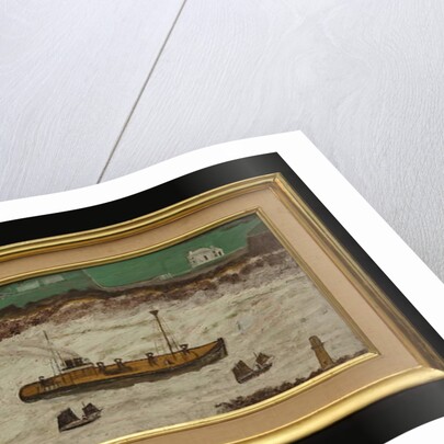 Three Boats between Lighthouse and Shore, c.1930 by Alfred Wallis