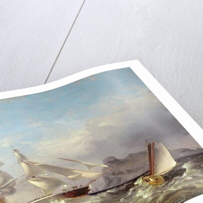 A Clipper Ship off the Mumbles Lighthouse, Swansea by James Harris of Swansea