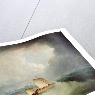 A Deal Lugger Going off to a Storm-bound Ship in the Downs, South Foreland by Thomas Buttersworth