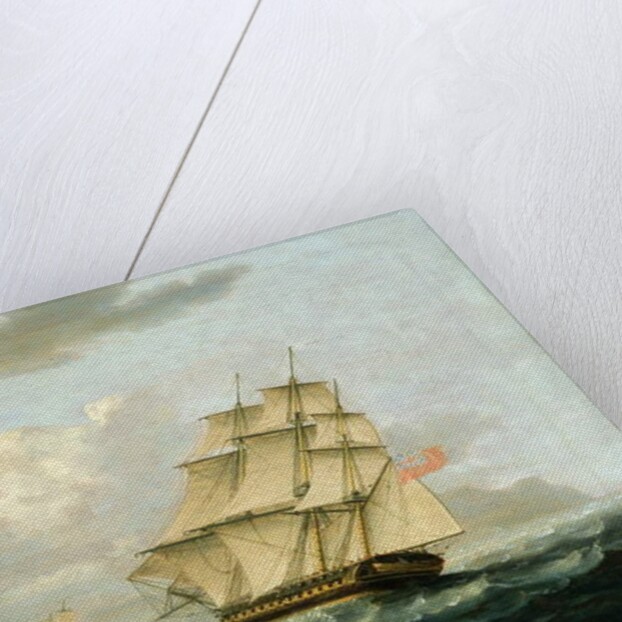 A British Frigate in Pursuit of a French Frigate by Thomas Buttersworth