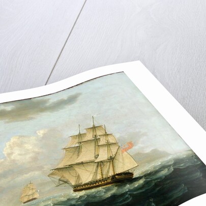 A British Frigate in Pursuit of a French Frigate by Thomas Buttersworth