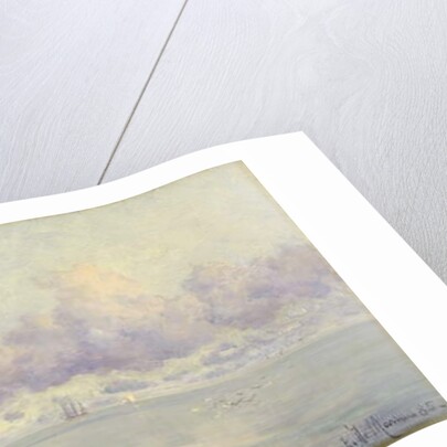 A Man-O-War Becalmed, 1885 by Eduardo de Martino