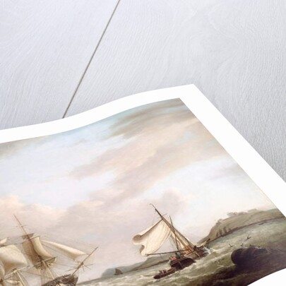 An English Man-of-War off Pendennnis Castle, Falmouth 1801 by George Webster