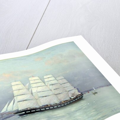 An Outward Bound Ship under Full Sail, 1882 by Eduardo de Martino