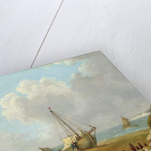 Fisherfolk Unloading their Catch in Freshwater Bay, Isle of Wight by George Morland