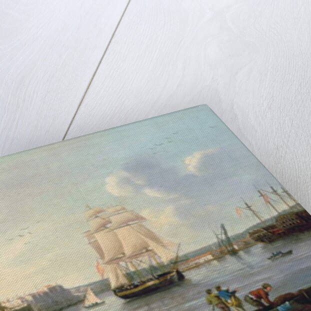 Ship under Sail in the Harbour at Port Mahon, Minorca by Anton Schantz