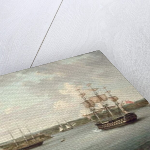 Ships of the Royal Navy at Port Mahon, Minorca by Anton Schantz