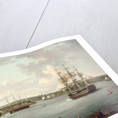 Ships of the Royal Navy at Port Mahon, Minorca by Anton Schantz