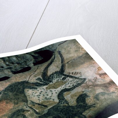 Rock painting of a bull and horses, c.17000 BC by Prehistoric Prehistoric