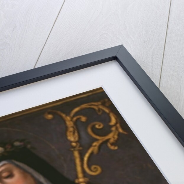 St. Gertrude the Great carrying the sacred heart of Jesus by Spanish School