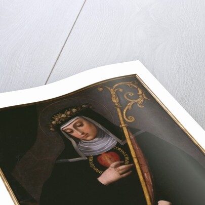 St. Gertrude the Great carrying the sacred heart of Jesus by Spanish School