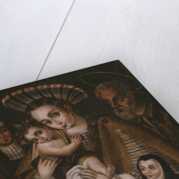 Ex voto, Holy Family with St. Anne and the nun of the Abbey, Ana de Ibaizabal by Spanish School