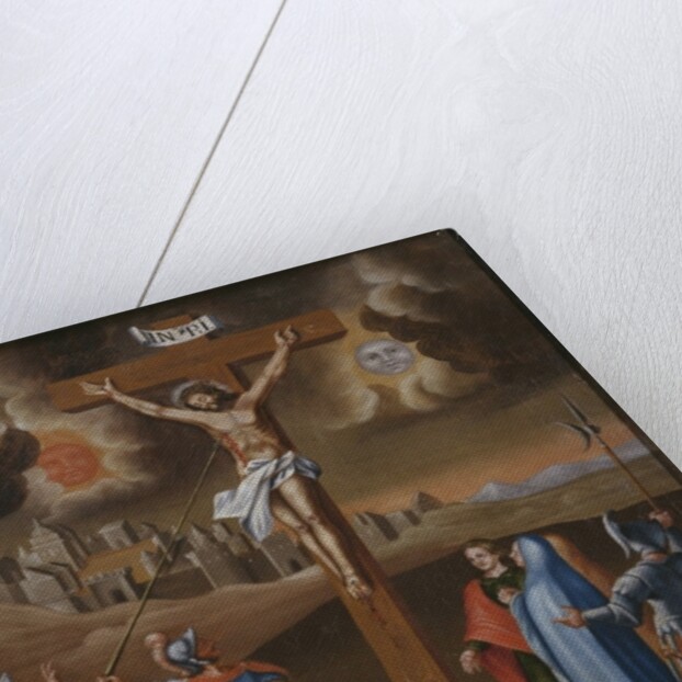 Crucifixion, the lance of the centurion by Spanish School