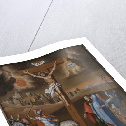 Crucifixion, the lance of the centurion by Spanish School