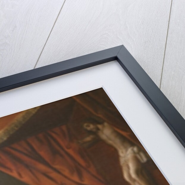 St. Thomas Aquinas writing before the crucifix by Antonio Rodriguez