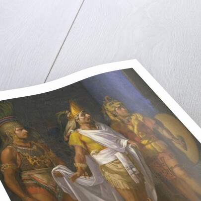 Emperor Montezuma II, detail, painting by Juan Ortega, 1885 by Juan Ortega