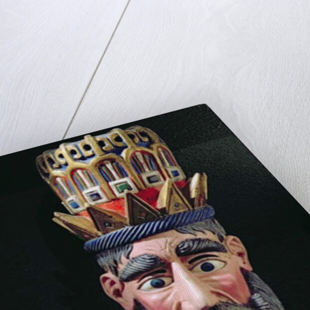 Mask of a king magus used in processions to celebrate the feast of the Epiphany in Mexico on 6 January by School Mexican