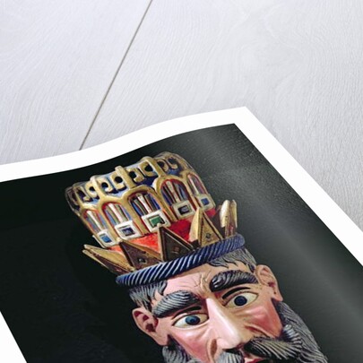 Mask of a king magus used in processions to celebrate the feast of the Epiphany in Mexico on 6 January by School Mexican