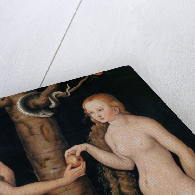 Eve offering the apple to Adam in the Garden of Eden, c.1520-25 by Lucas the Elder Cranach