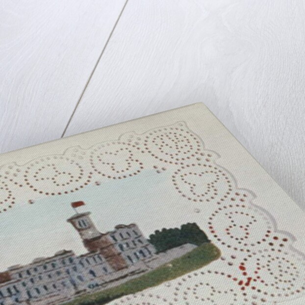 Victorian paper doyley with a view of Osborne House by Anonymous